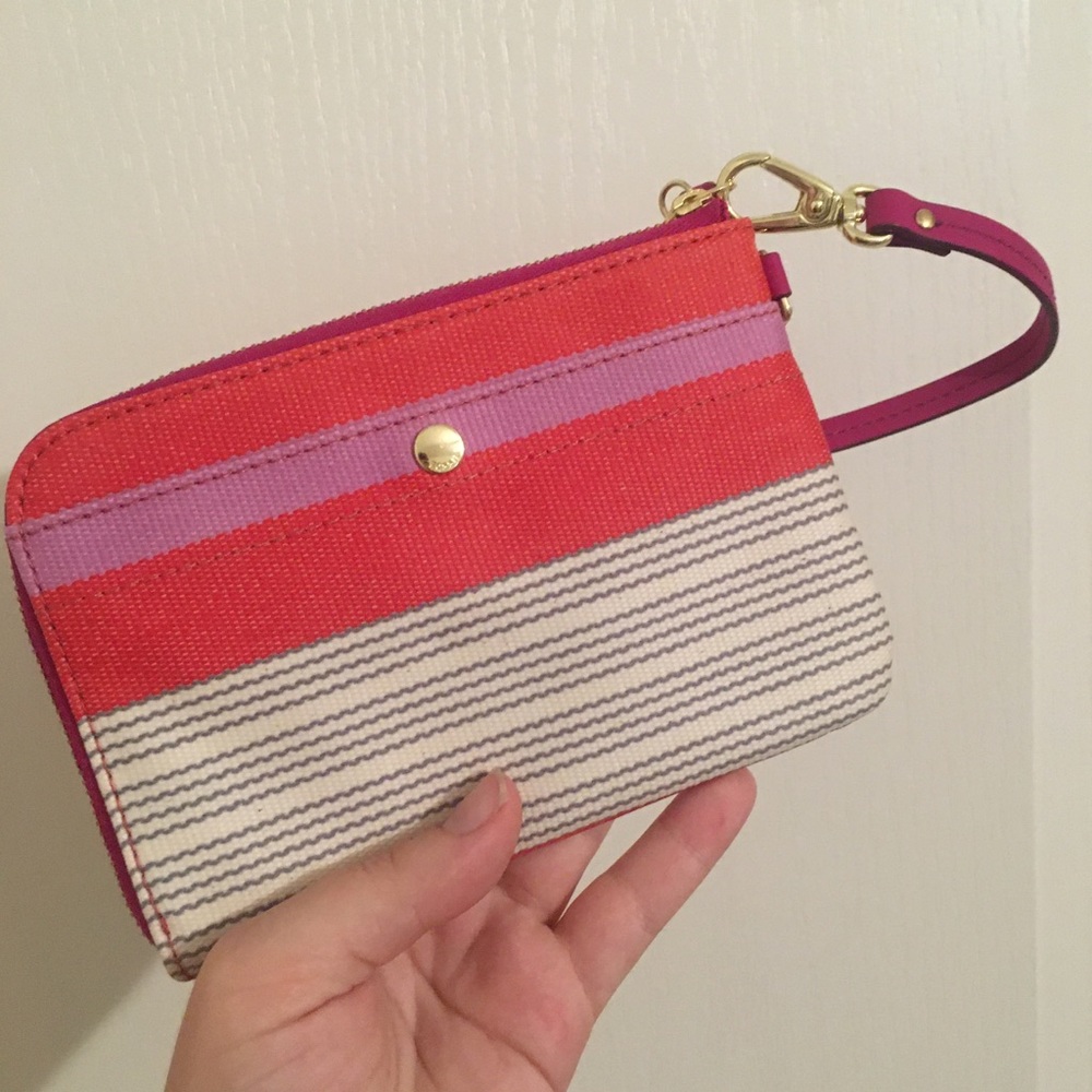 Fossil-Keeper Wristlet Pink Stripe